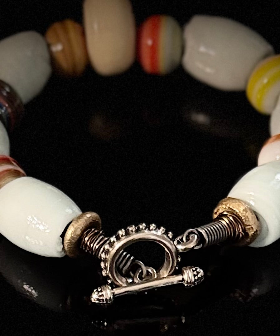 Blue Glass on Leather