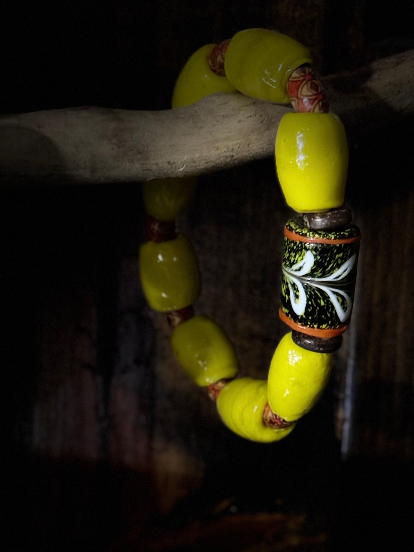 Yellow Glass and Orange Wood