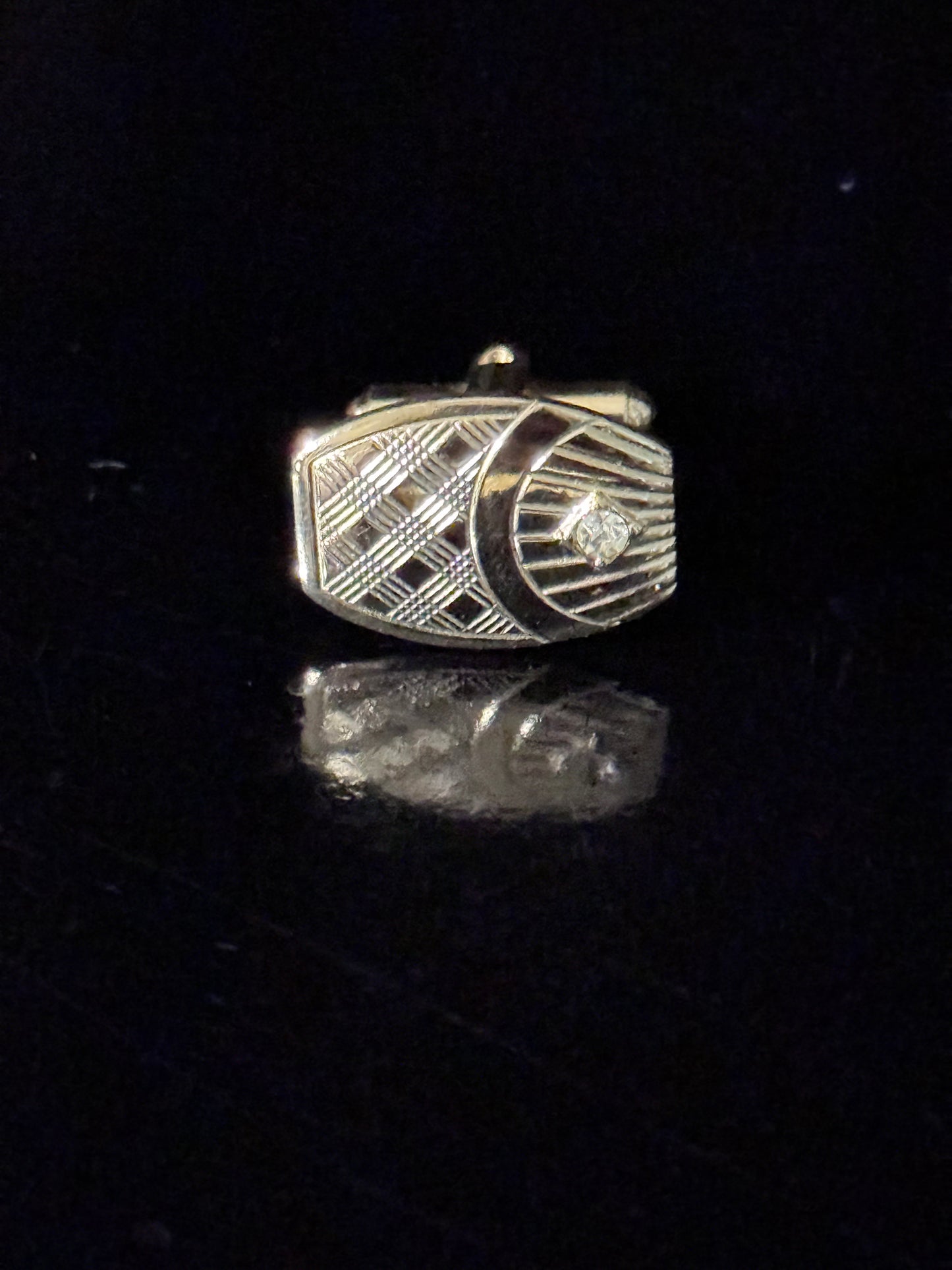 Vintage Cuff Links - Gold and CZ