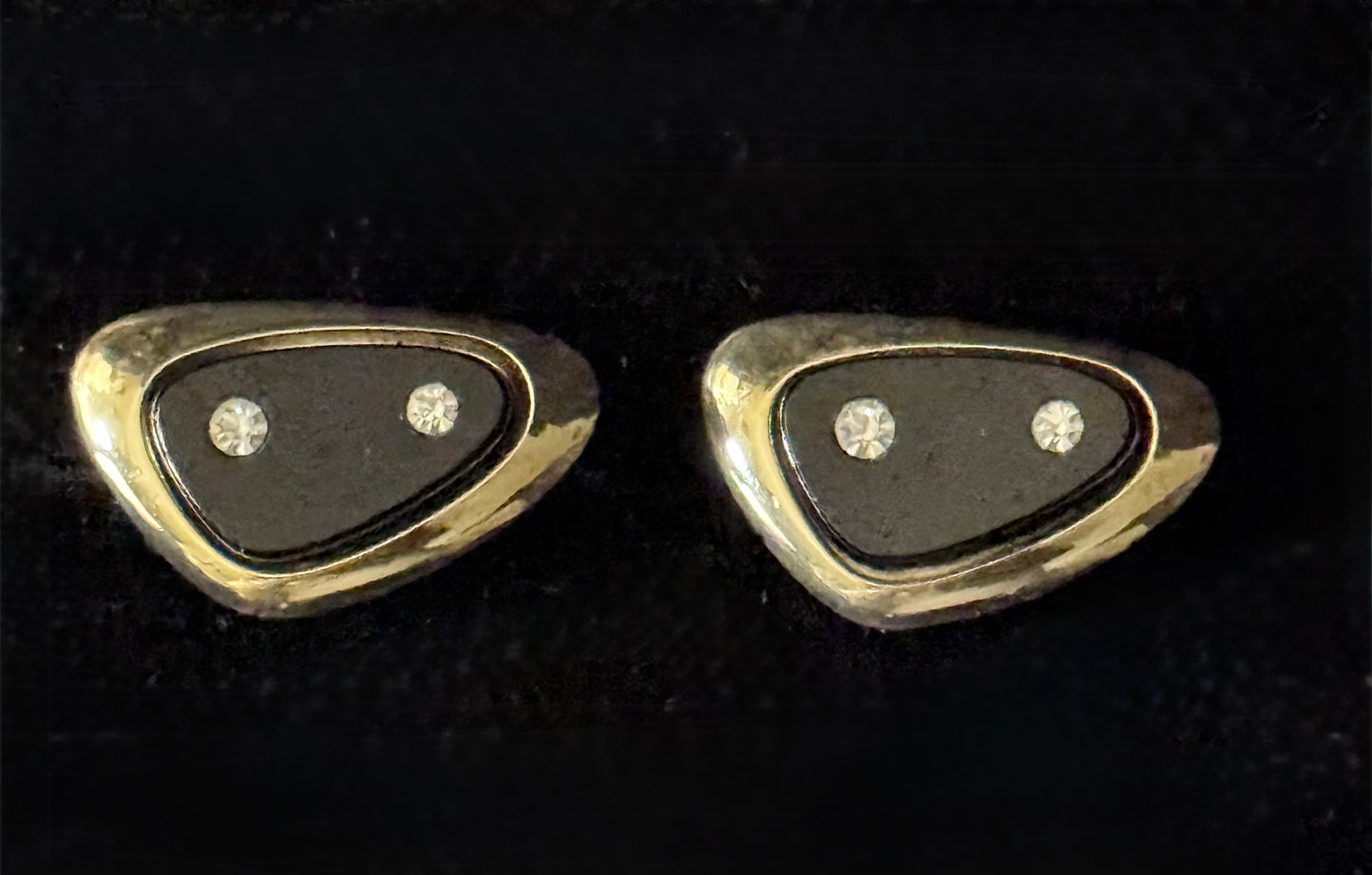 Vintage Cuff Links - Gold and Black