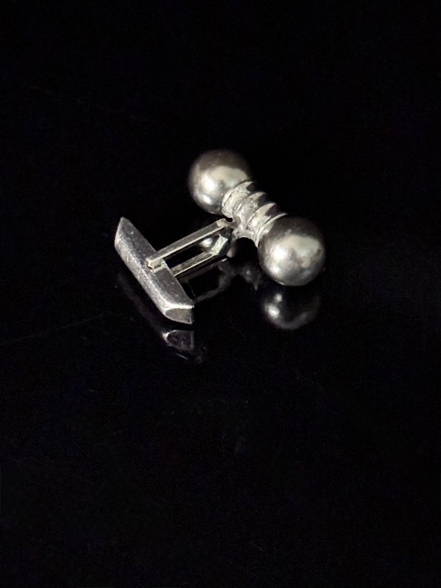 Vintage Cuff Links - Grey Barbells