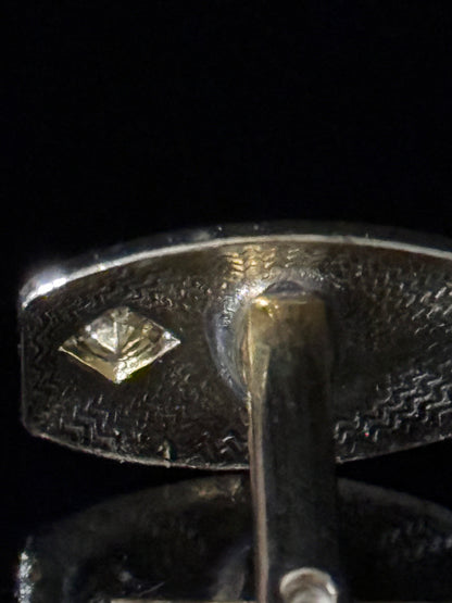 Vintage Cuff Links - Gold and CZ