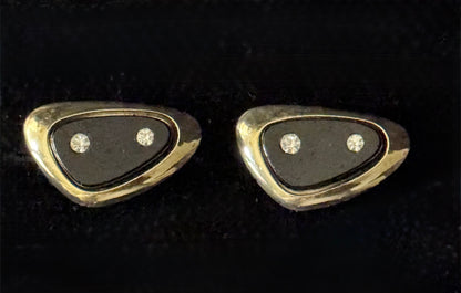 Vintage Cuff Links - Gold and Black