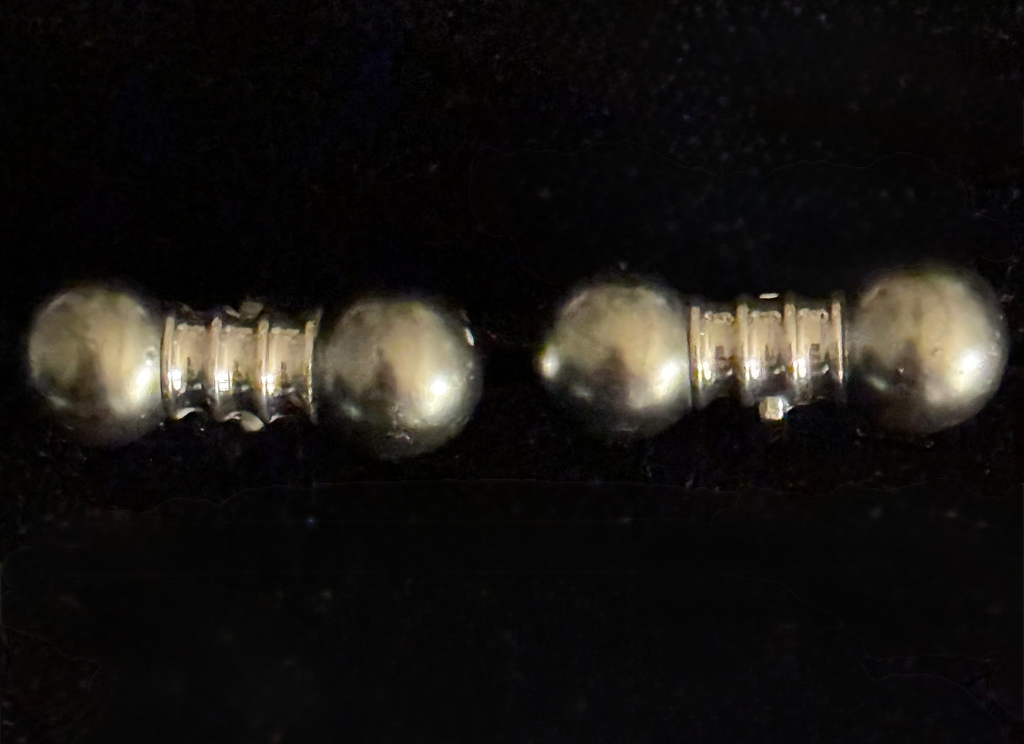 Vintage Cuff Links - Grey Barbells