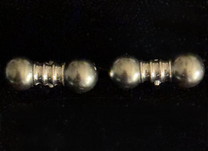 Vintage Cuff Links - Grey Barbells