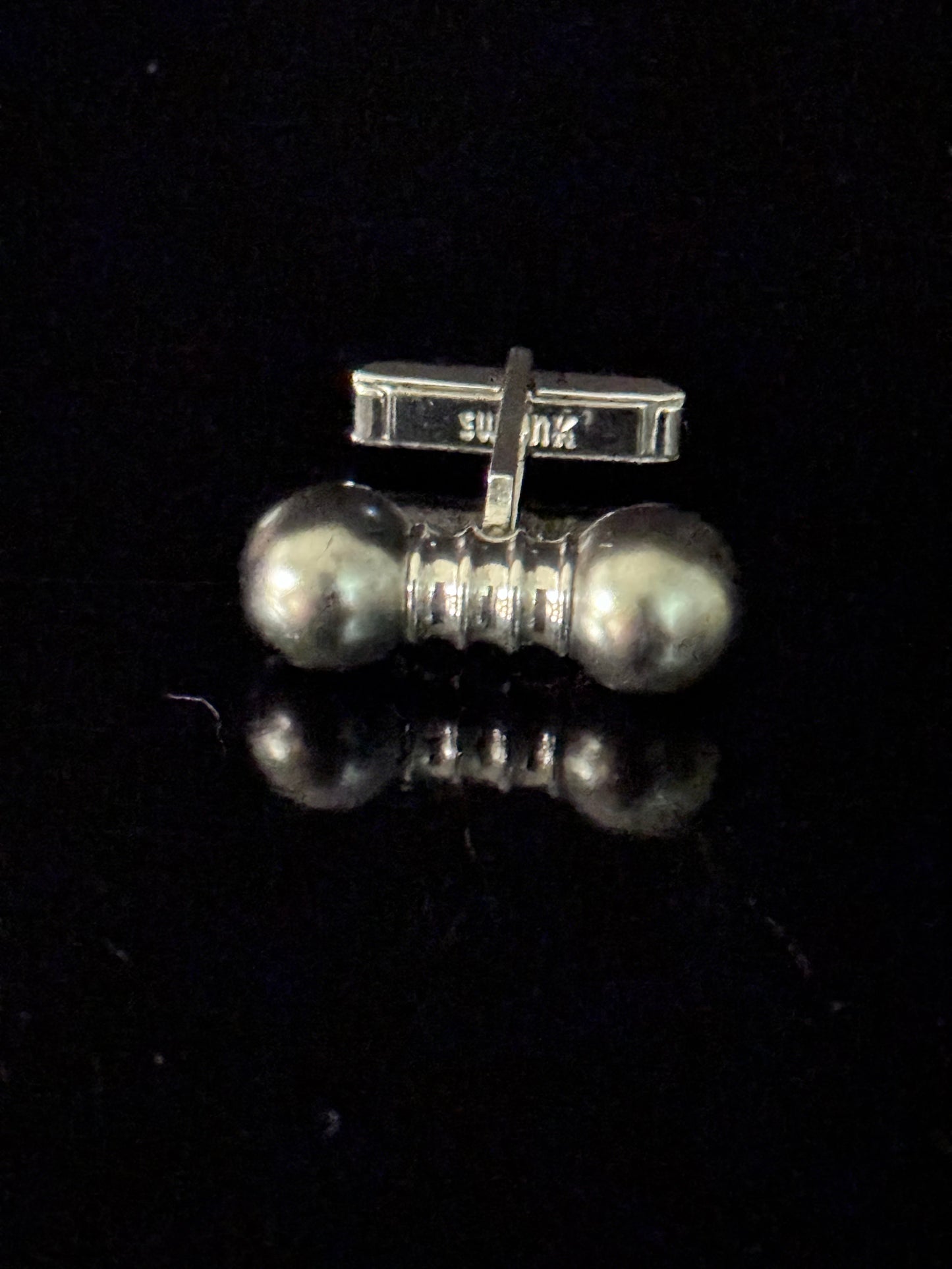 Vintage Cuff Links - Grey Barbells