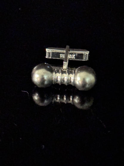 Vintage Cuff Links - Grey Barbells